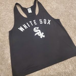 Pink white socks tank